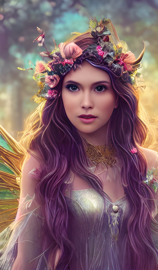 Фантастическая девушка фея с крыльями