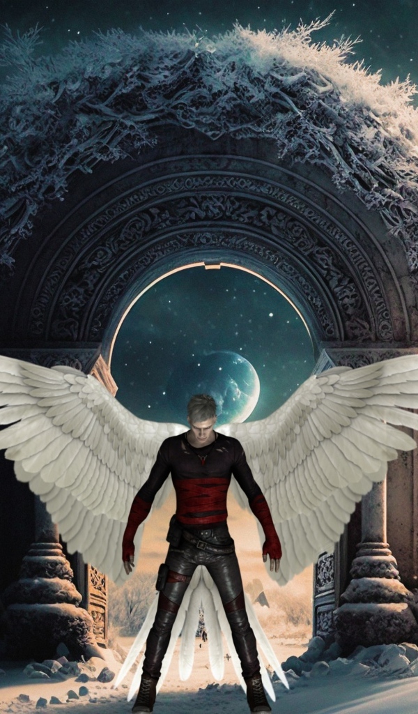 Фантастический мужчина с крыльями ангела