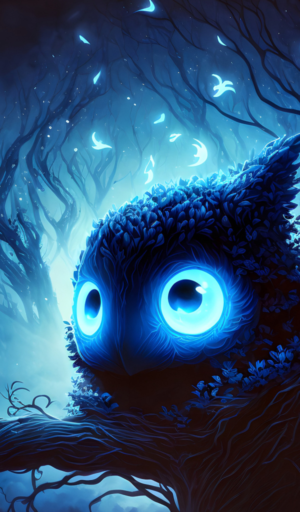 Фантастическое существо в ветках дерева