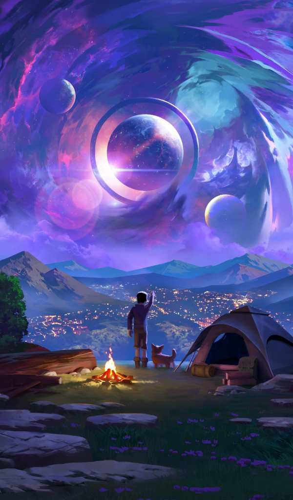 Фантастический пейзаж в небе