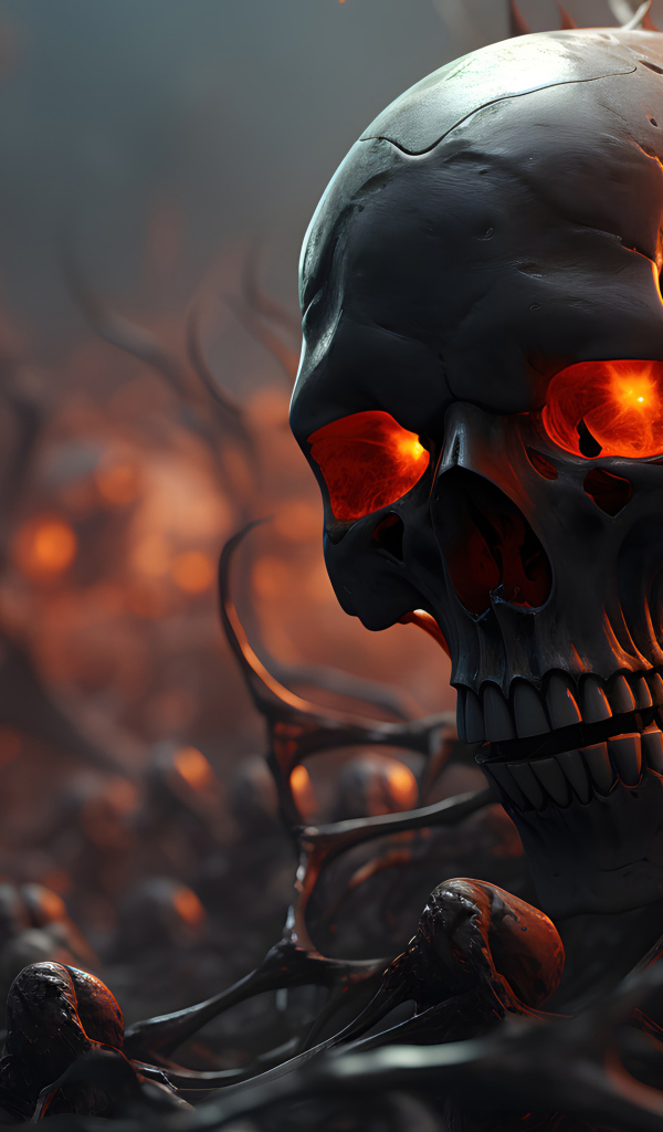 Череп с огненными глазами