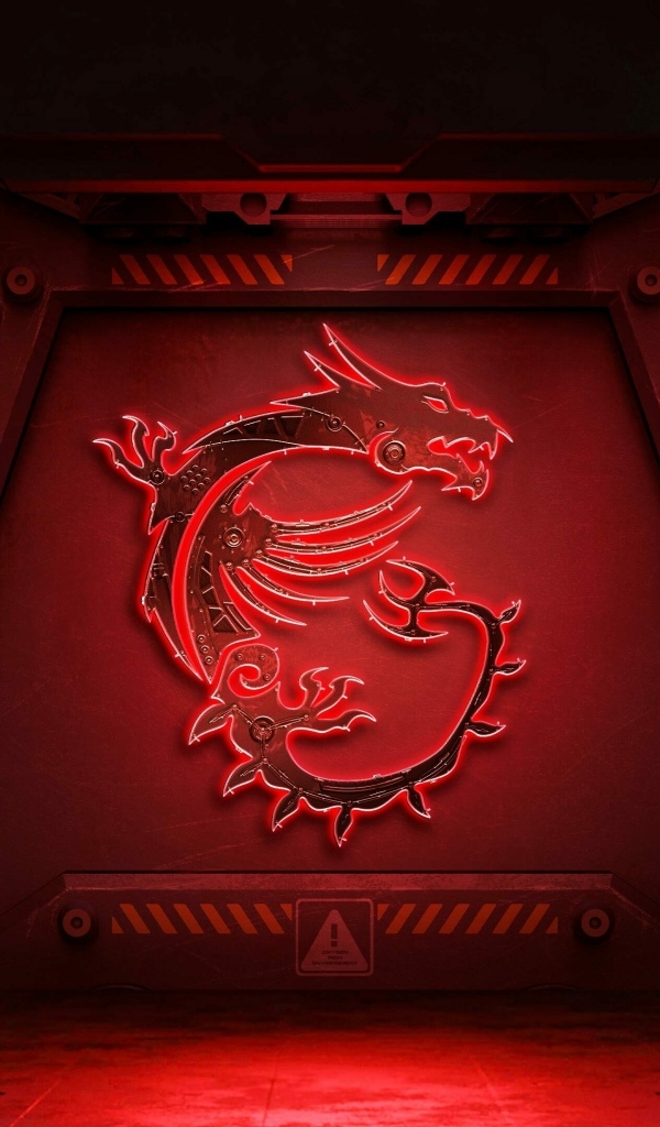 Дракон нарисован на красной железной двери