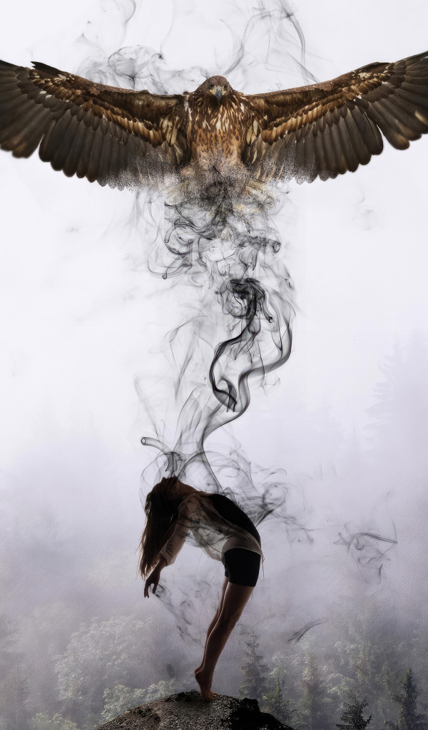 Душа вылетает птицей из девушки