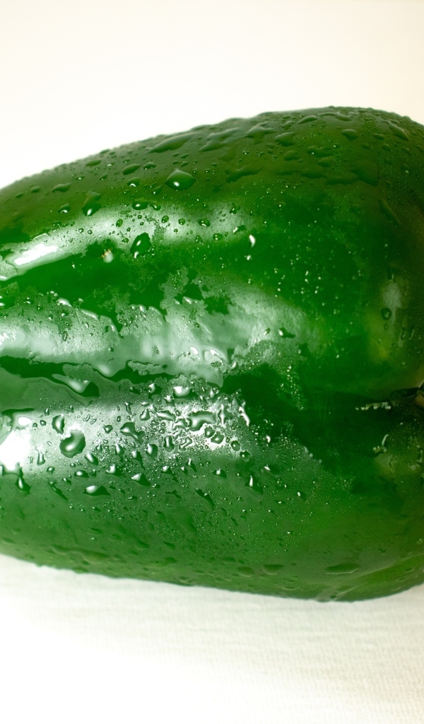 Крупный зеленый перец на белом фоне