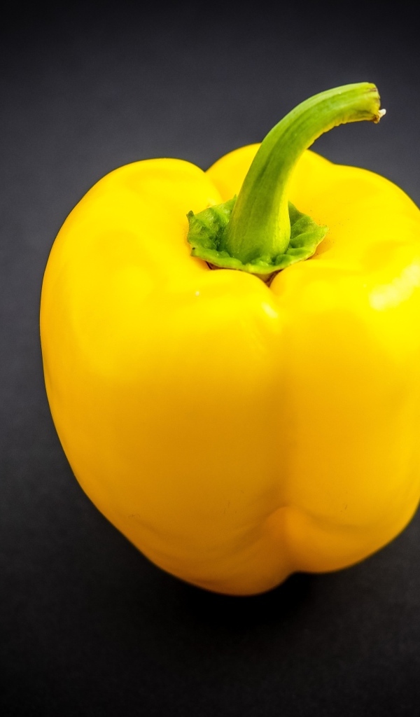 Большой желтый сладкий перец на сером фоне