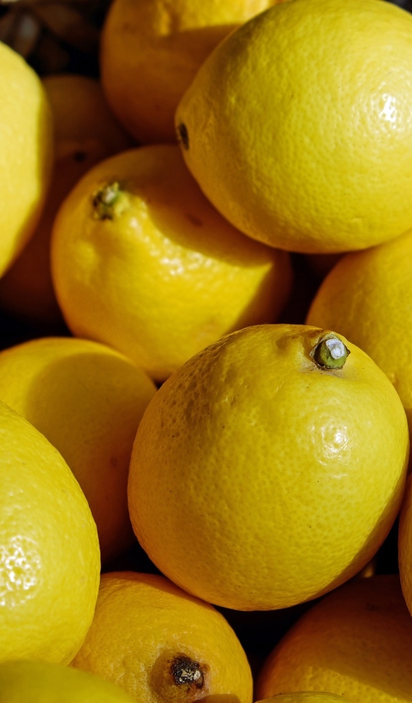 Большие спелые крупные желтые лимоны