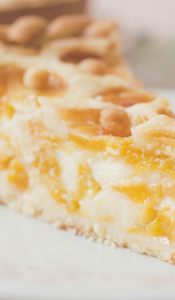 Кусок фруктового пирога на тарелке