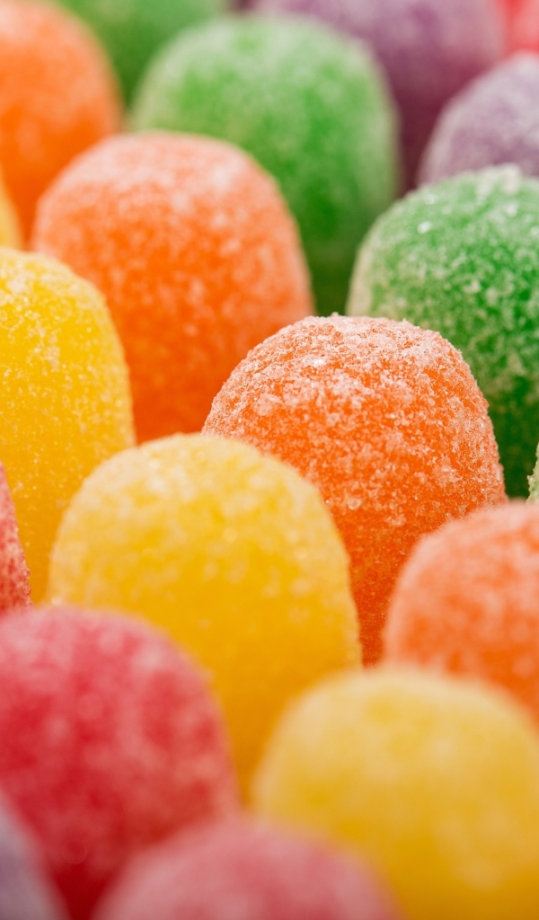 Сладкий разноцветный мармелад в сахаре