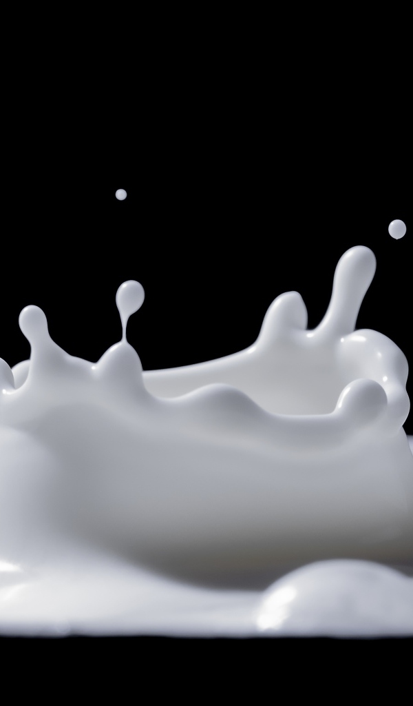Брызги молока на черном фоне