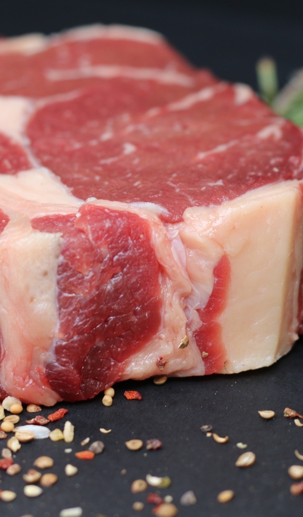 Кусок мяса с зеленью розмарина