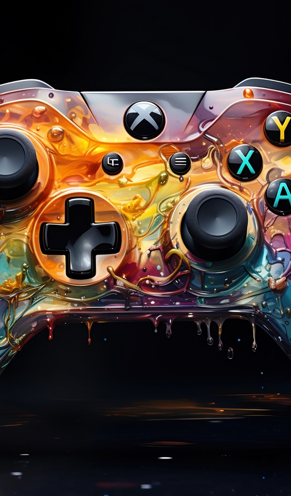 Игровой xbox controller на черном фоне