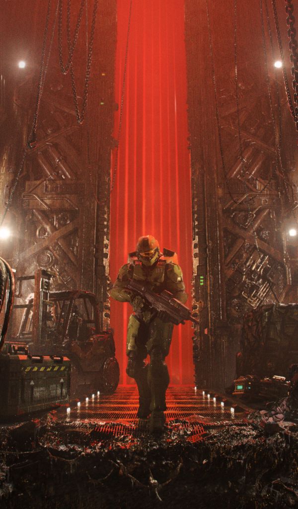 Персонаж компьютерной игры Master Chief в городе