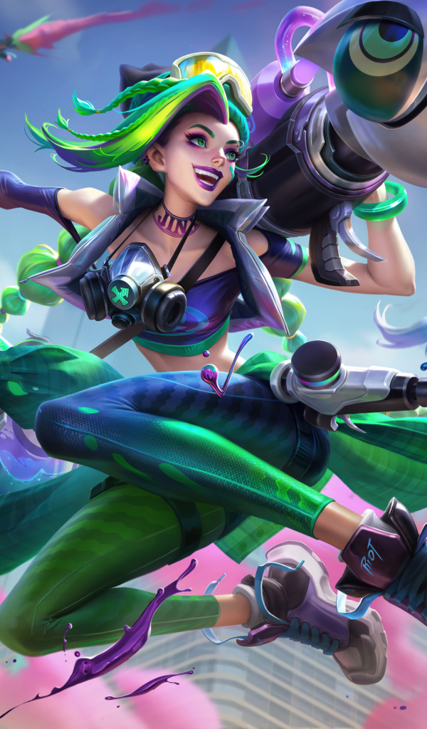 Девушка 3д стреляет красками