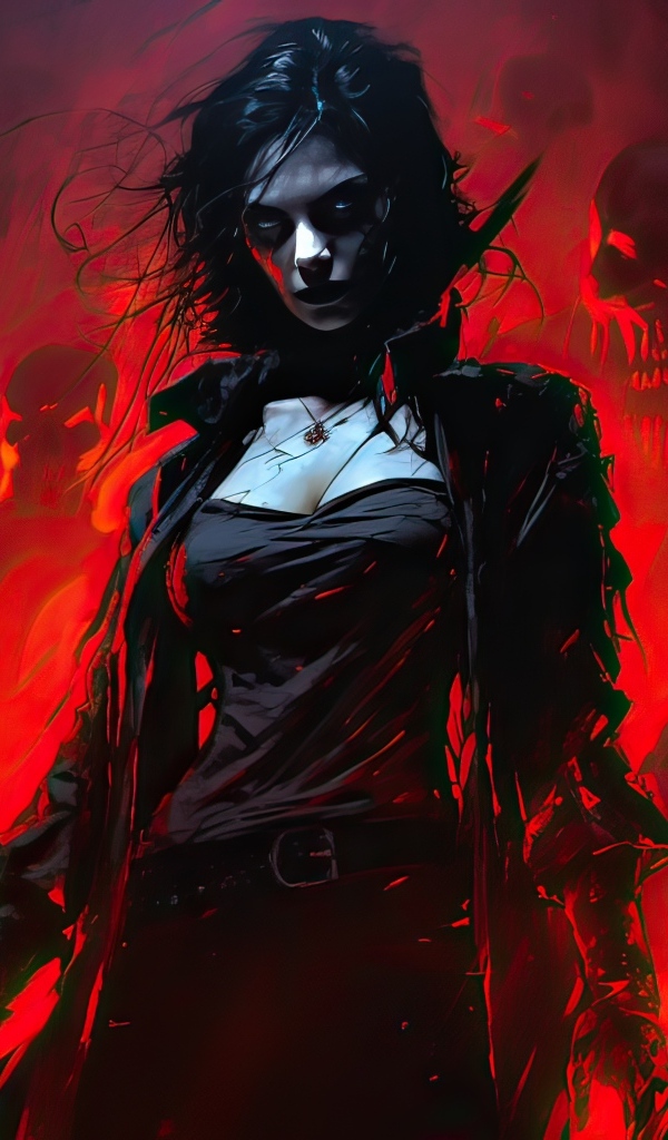 Девушка солдат сражается со скелетами