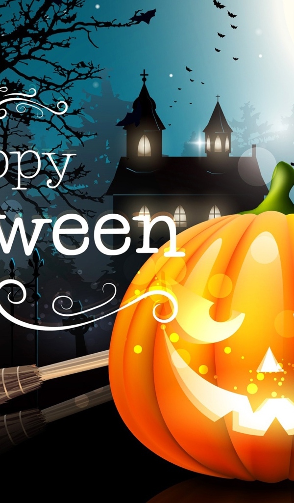 Открытка с тыквами на праздник Хэллоуин