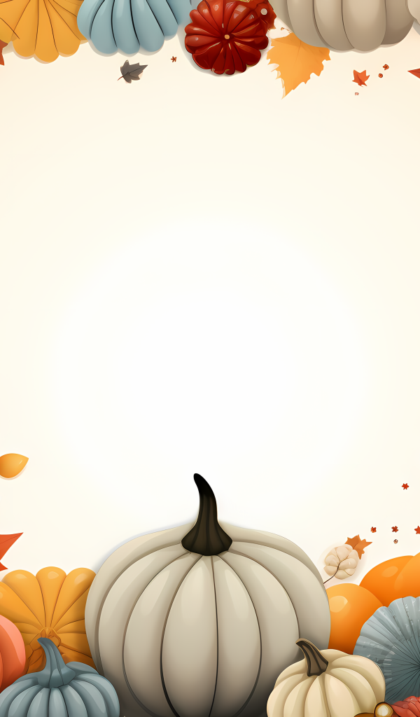 Белый фон с тыквами на Хэллоуин