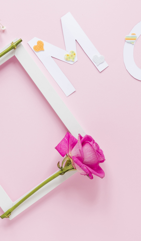 Шаблон поздравительной открытки для мамы на 8 марта