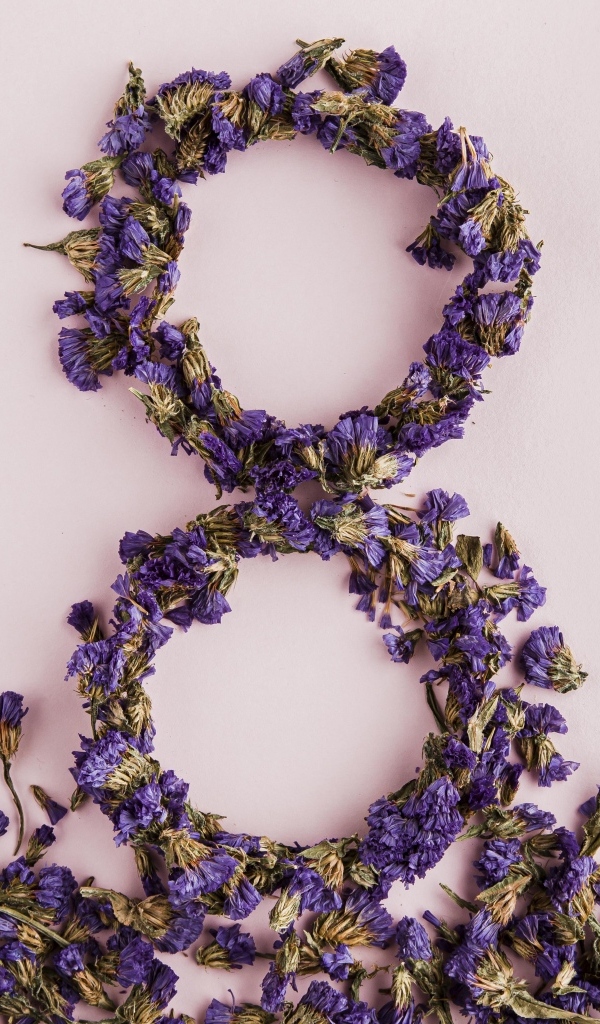 Цифра 8 из сухих цветов на праздник