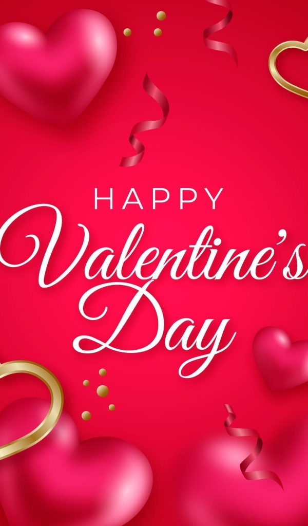 Красивая розовая открытка на День Святого Валентина