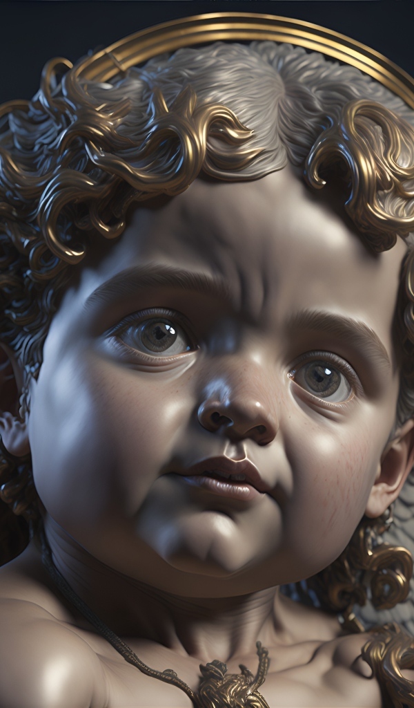 Красивая статуэтка купидона крупным планом