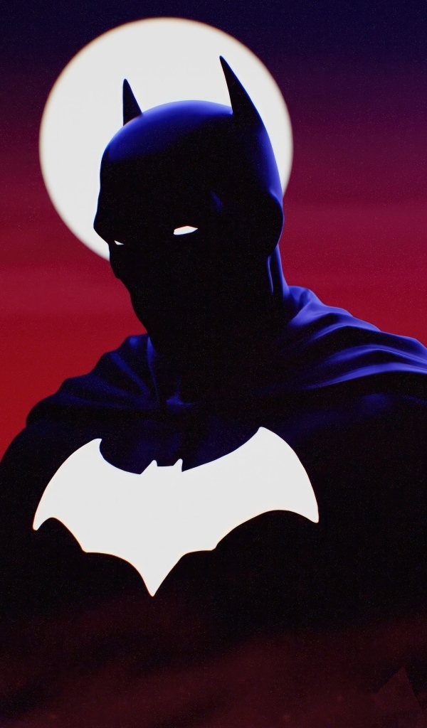 Персонаж Бэтмен на фоне белой луны