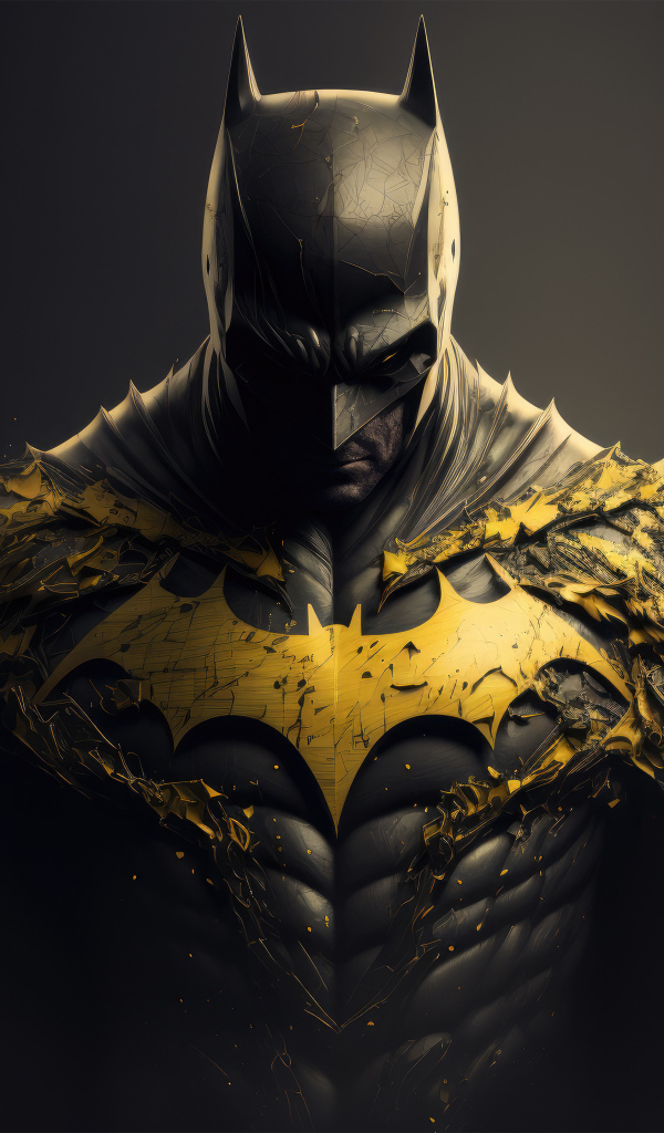 Бэтмен с золотым рисунком на груди