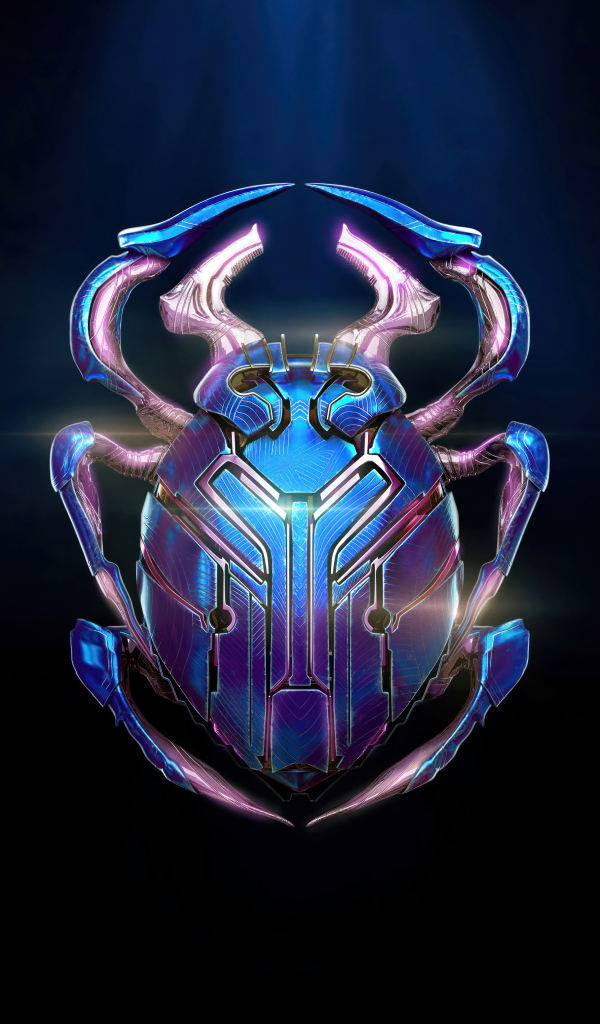 Логотип нового фильма Синий Жук на черном фоне