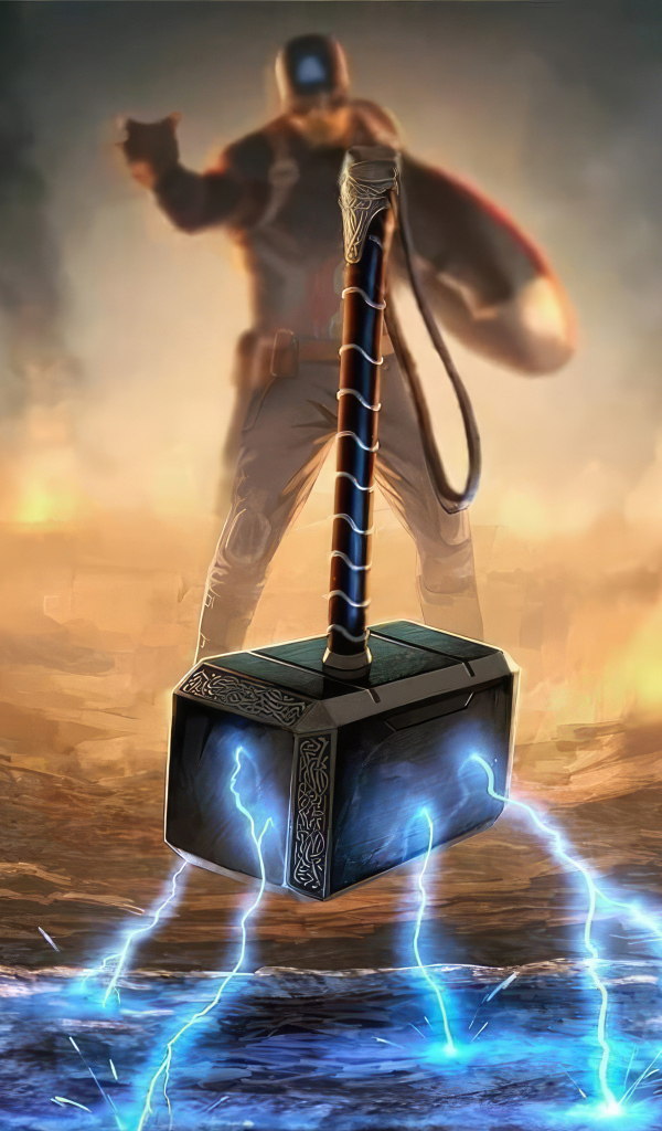 Капитан Америка с молотом Тора