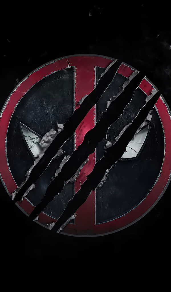 Логотип фильма Дэдпул 3 на черном фоне