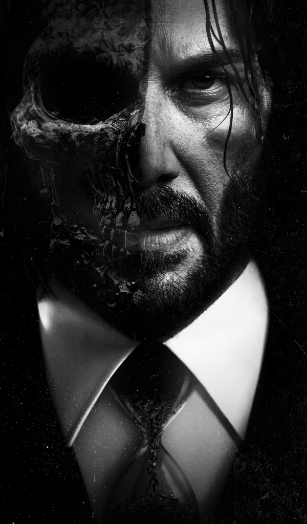 Персонаж фильма Джон Уик с испорченным лицом