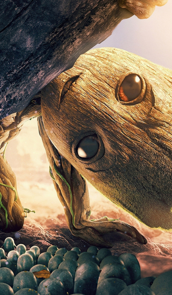 Маленький Грут у камня