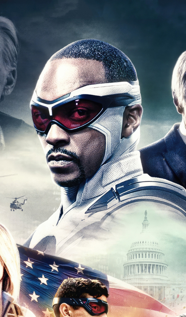 Постер с главными героями фильма Капитан Америка: Дивный новый мир