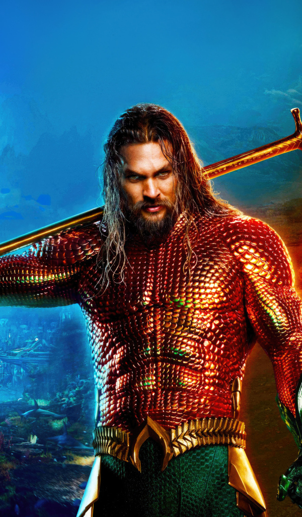 Суровый Аквамен с трезубцем