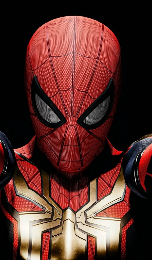 Человек паук на черном фоне