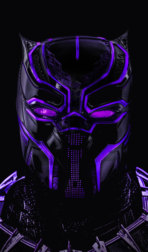 Супергерой Черная пантера на черном фоне