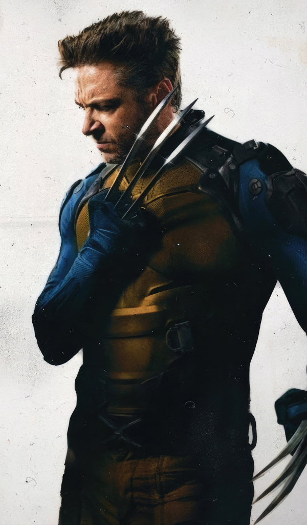 Супергерой Росомаха на сером фоне