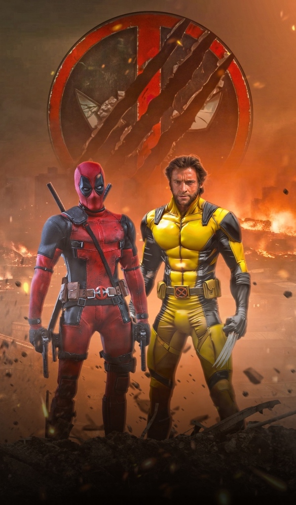 Два супергероя Дэдпул и Росомаха