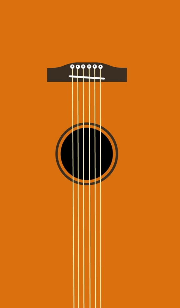Струны гитары на оранжевом фоне