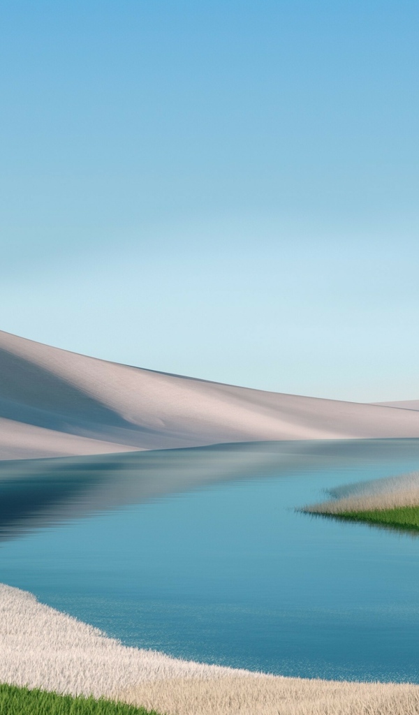 Спокойная вода с горами заставка на рабочий стол