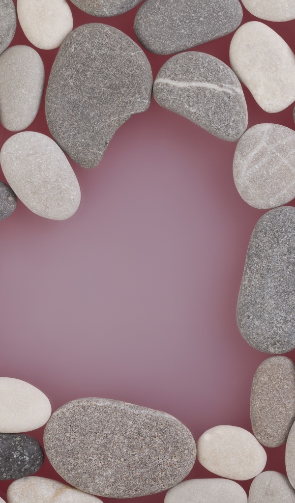 Много камней на розовом фоне
