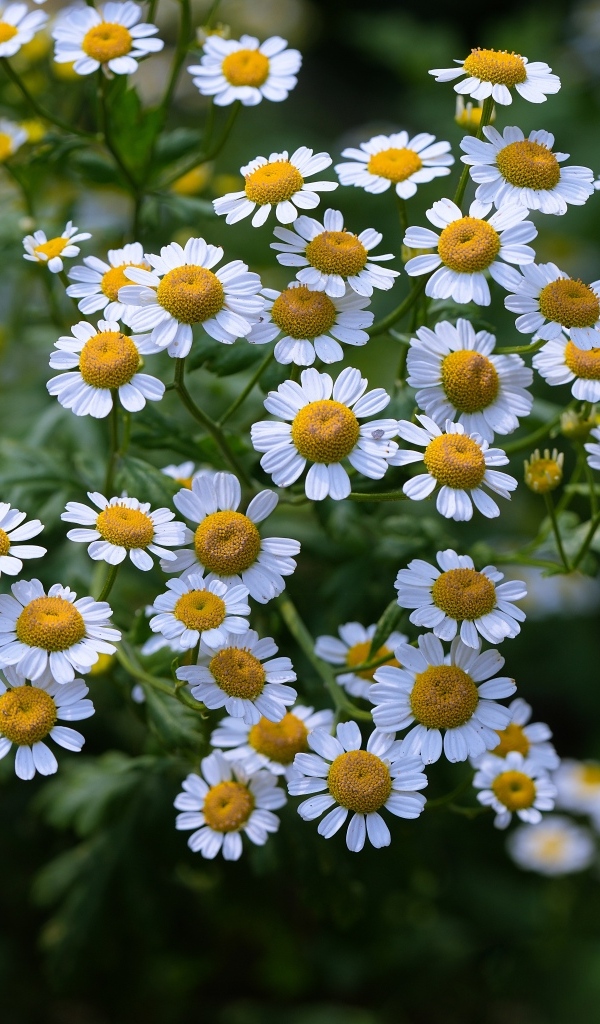 Мелкие цветы садовой ромашки