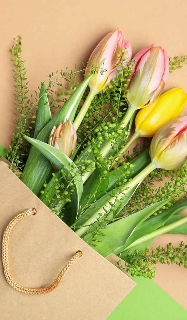 Тюльпаны в бумажном пакете