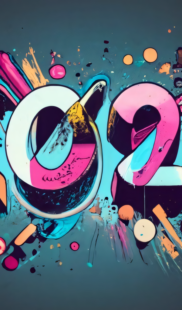 Арт рисунок на новый год 2024 на сером фоне