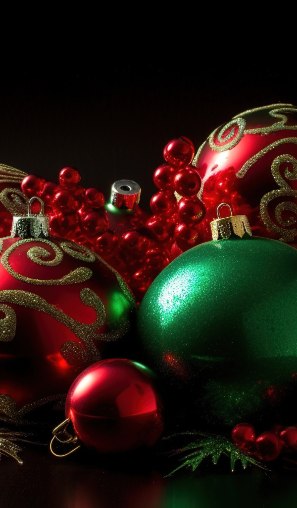 Красивые круглые новогодние шарики