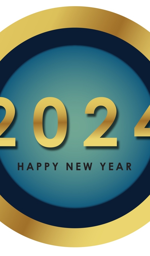 Круг с надписью и цифрами на Новый год 2024