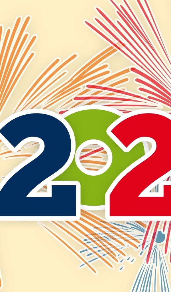 Цифры на фоне салюта на новый год 2024