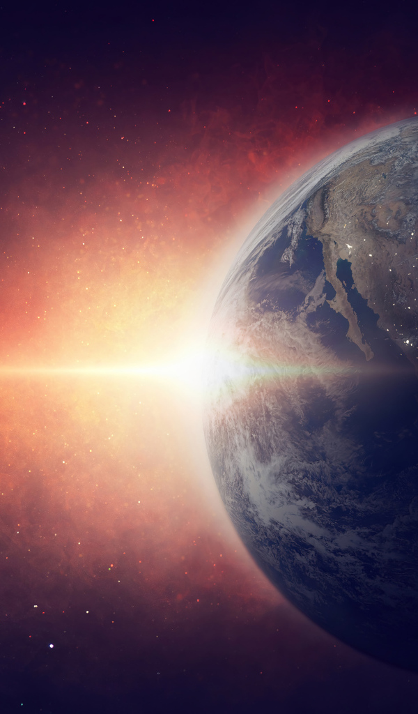 Астронавт в открытом космосе на фоне планеты земля