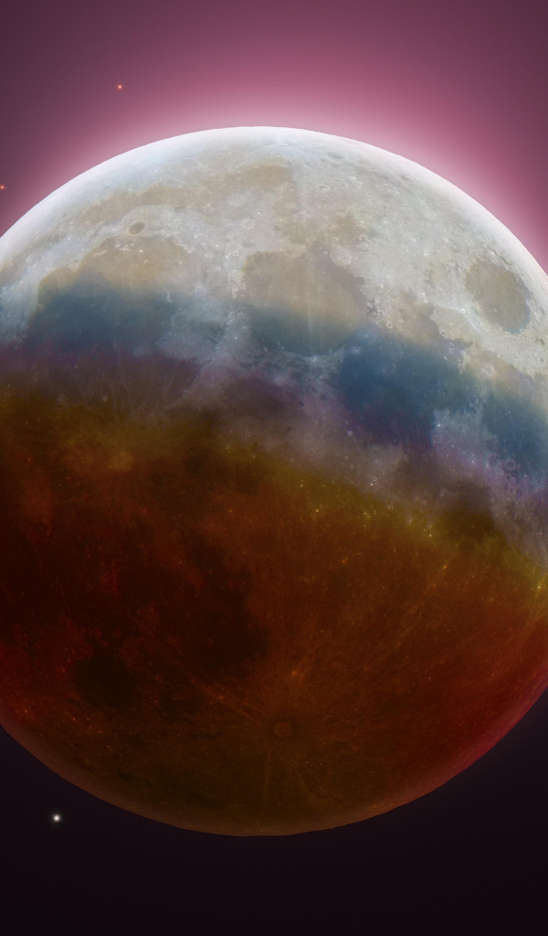 Большая луна на коричневом фоне