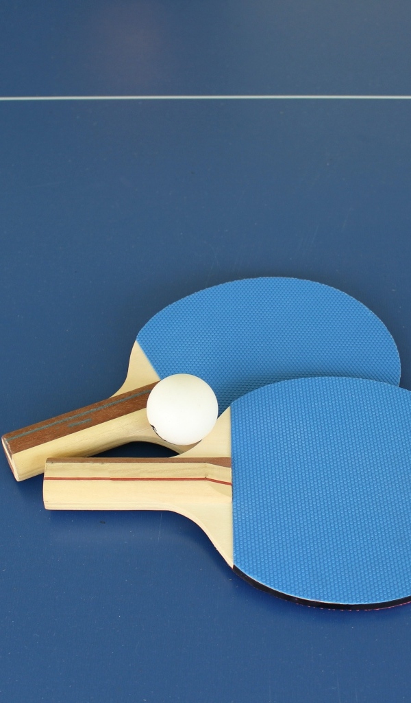Две ракетки и мяч для настольного тенниса
