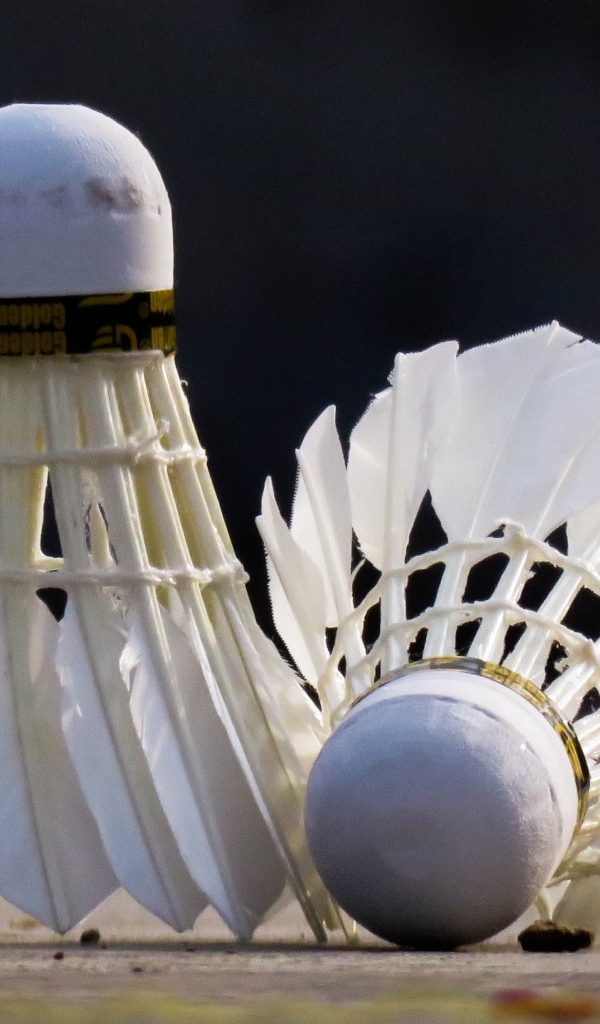 Два белых воланчика для игры в бадминтон